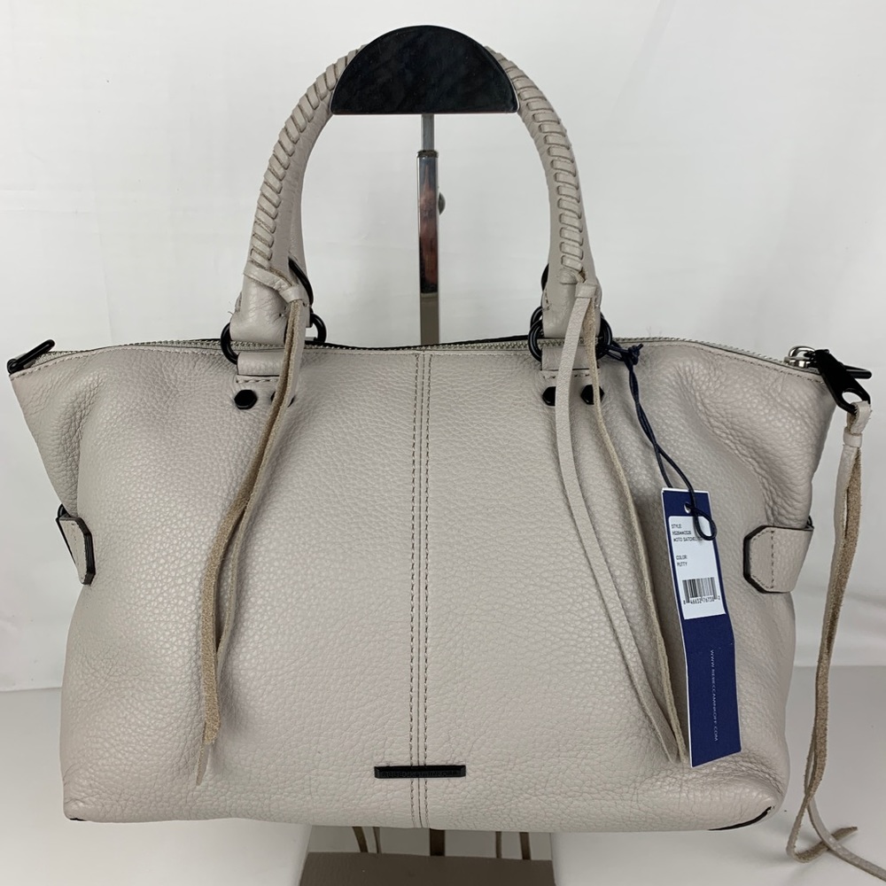 New Rebecca Minkoff Moto Leather Satchel - Putty - Picture 3 of 7